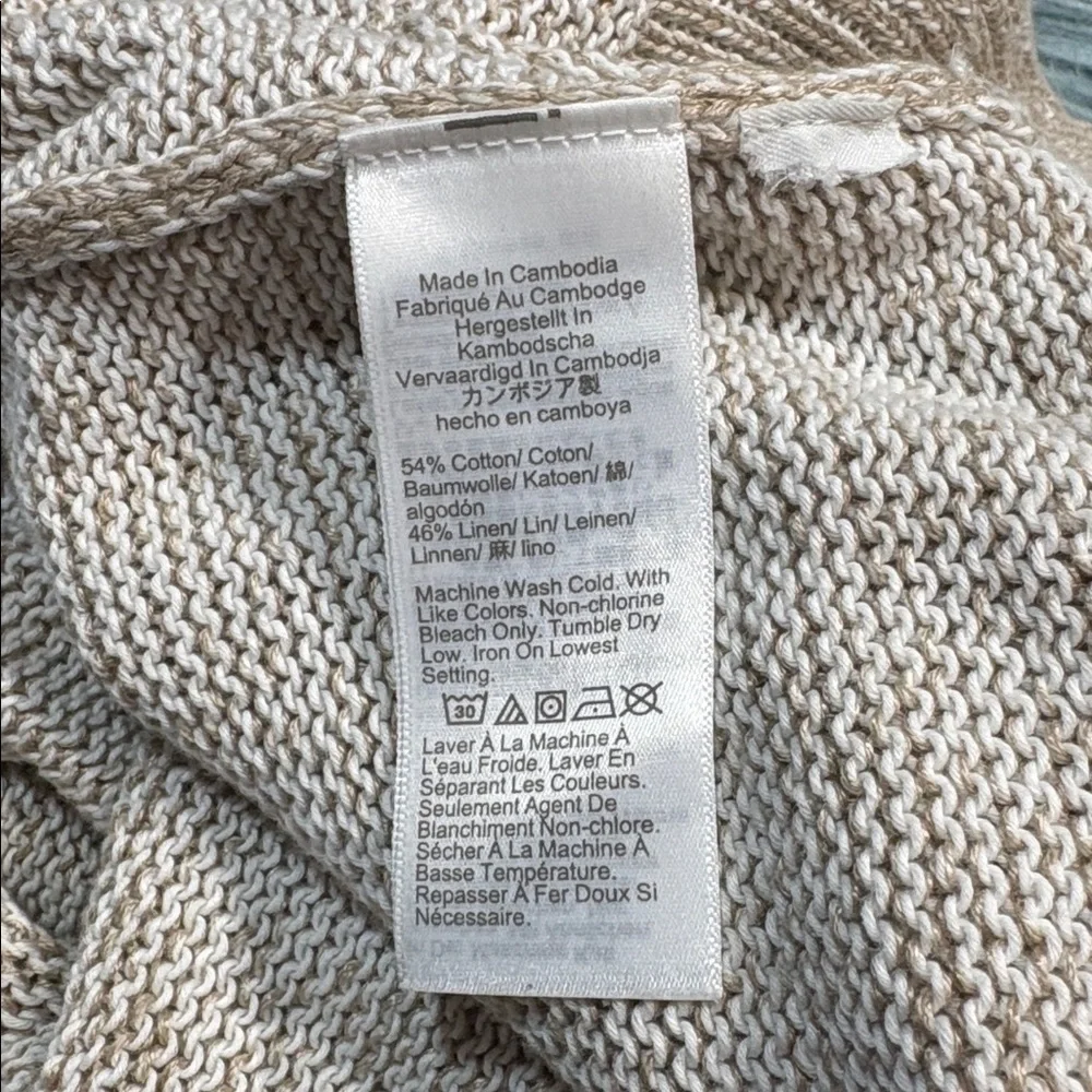 J. Crew Tan Relaxed cotton-linen blend beach sweater